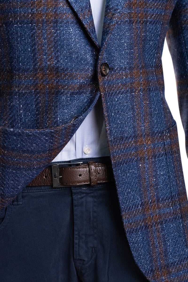 Sartorio Double Windowpane Virgin Wool-Silk-Linen Sport Jacket