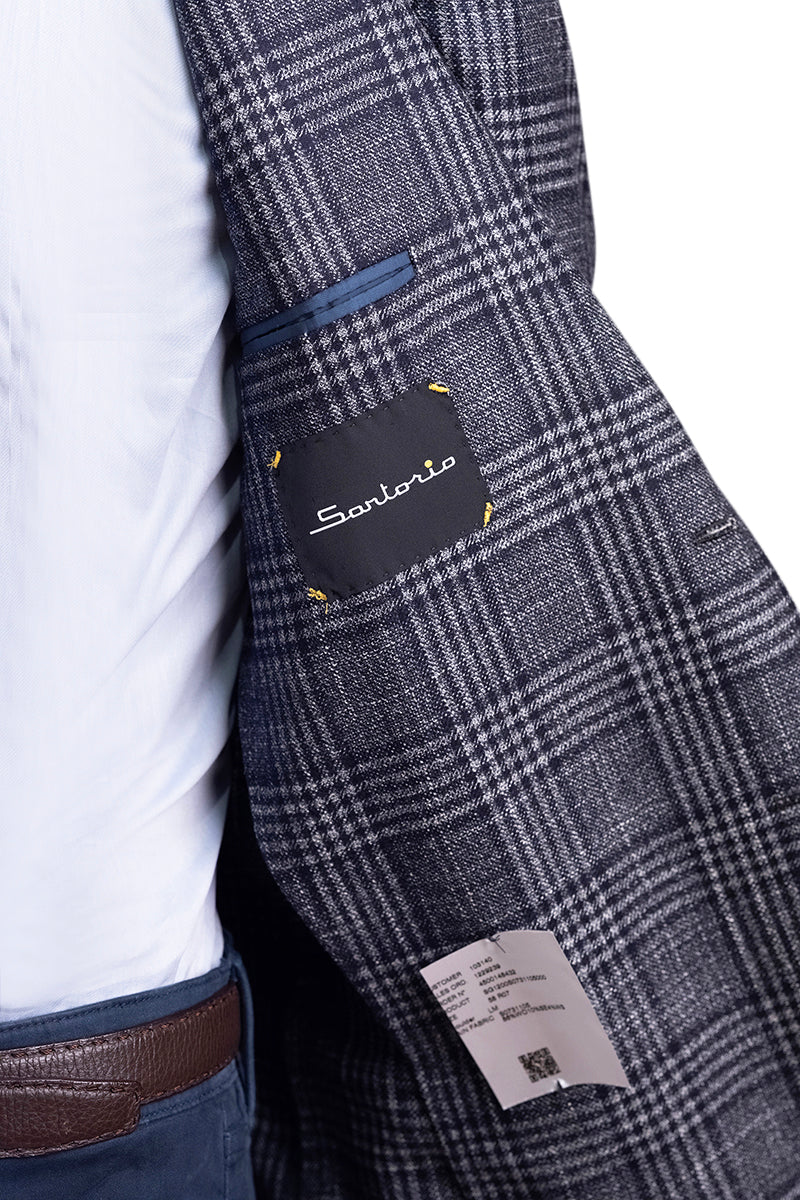 Sartorio Checked Wool-Silk-Cashmere Sport Jacket
