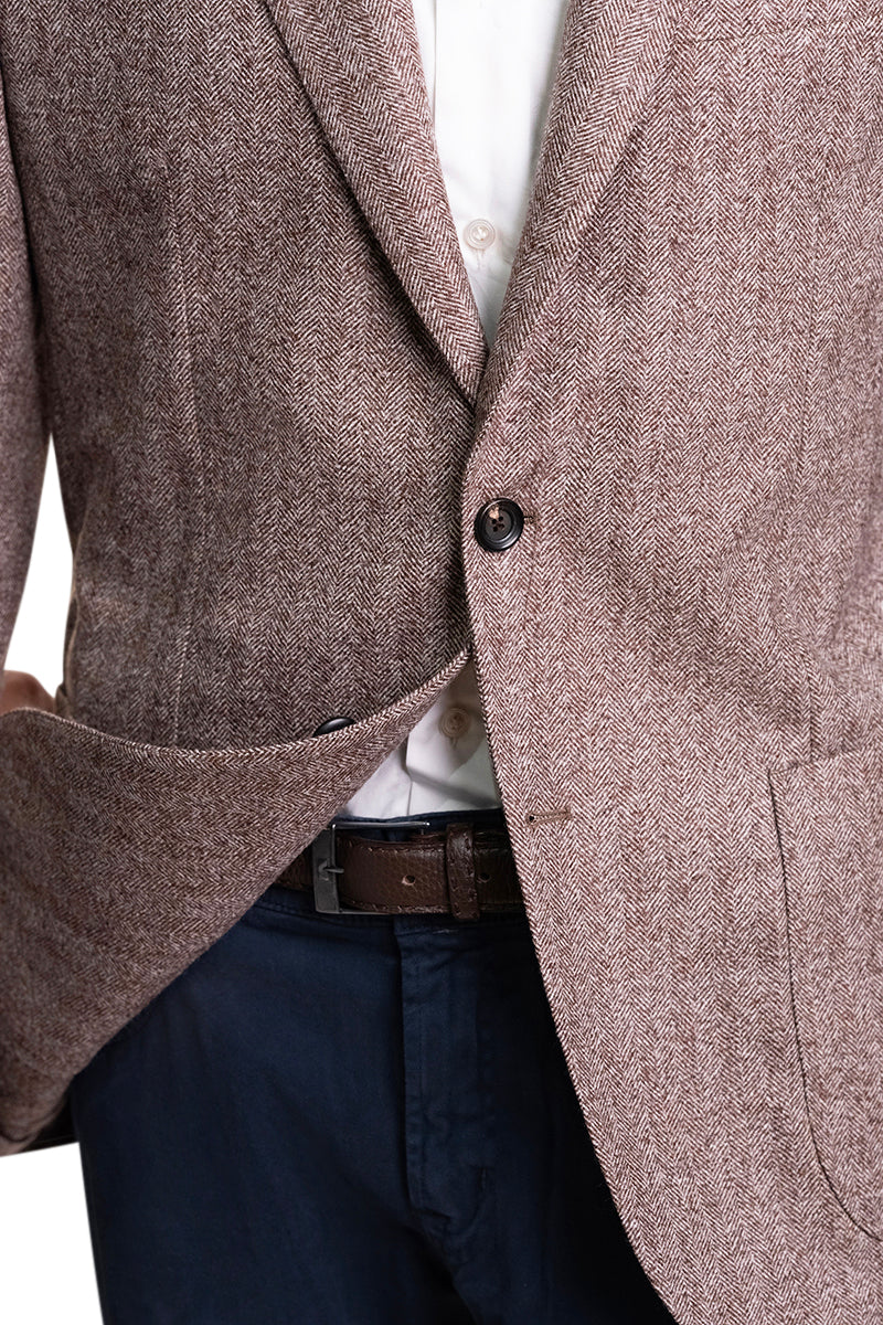 Sartorio Herringbone Virgin Wool Sport Jacket