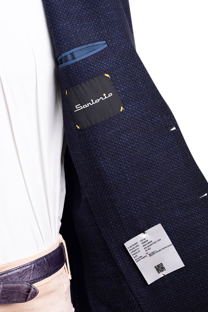 Sartorio Birdseye Virgin Wool-Silk-Cotton Sport Jacket