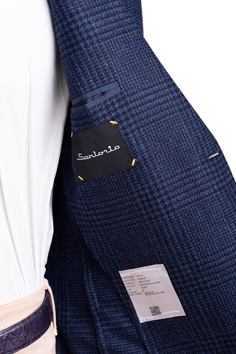 Sartorio Prince of Wales Wool-Cashmere Sport Jacket