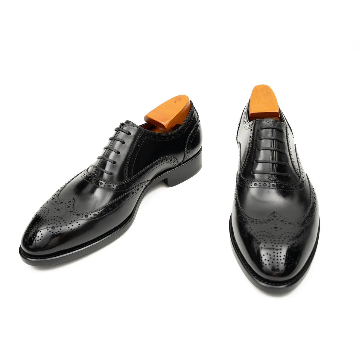 Black Men's Goodyear Welted Brogue Leather Shoes