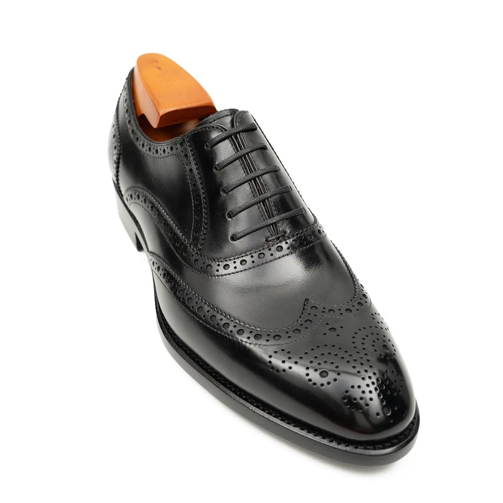 Black Men's Goodyear Welted Brogue Leather Shoes