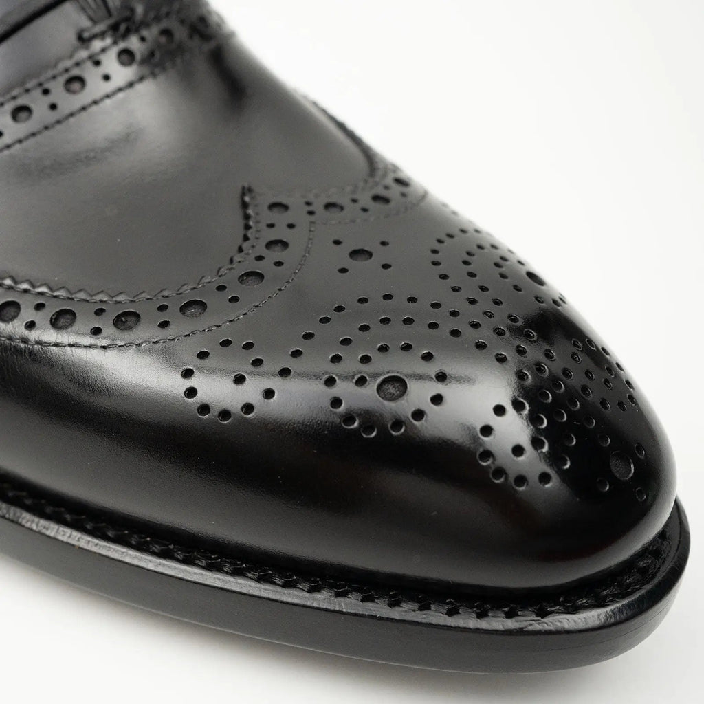 Black Men's Goodyear Welted Brogue Leather Shoes