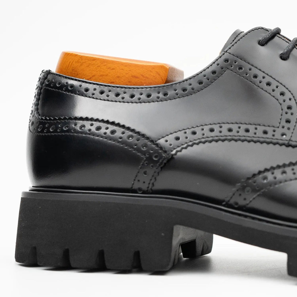 Black derby brogue shoes