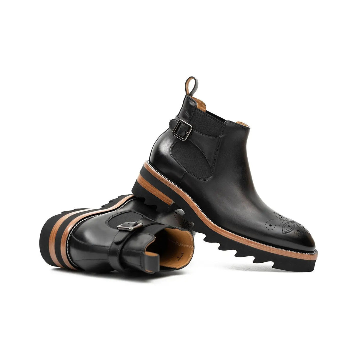 Brogue Chelsea Boots Black