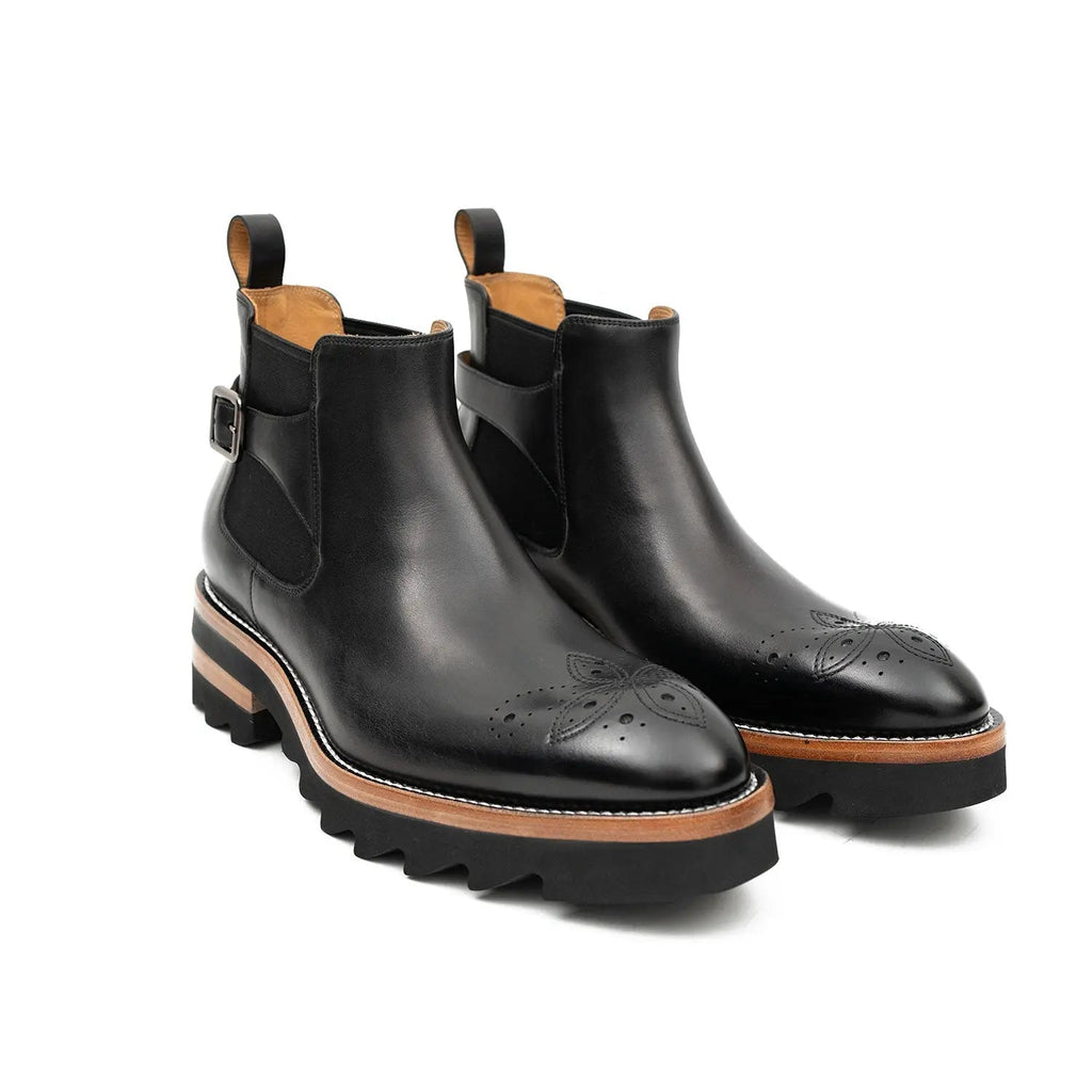 Brogue Chelsea Boots Black