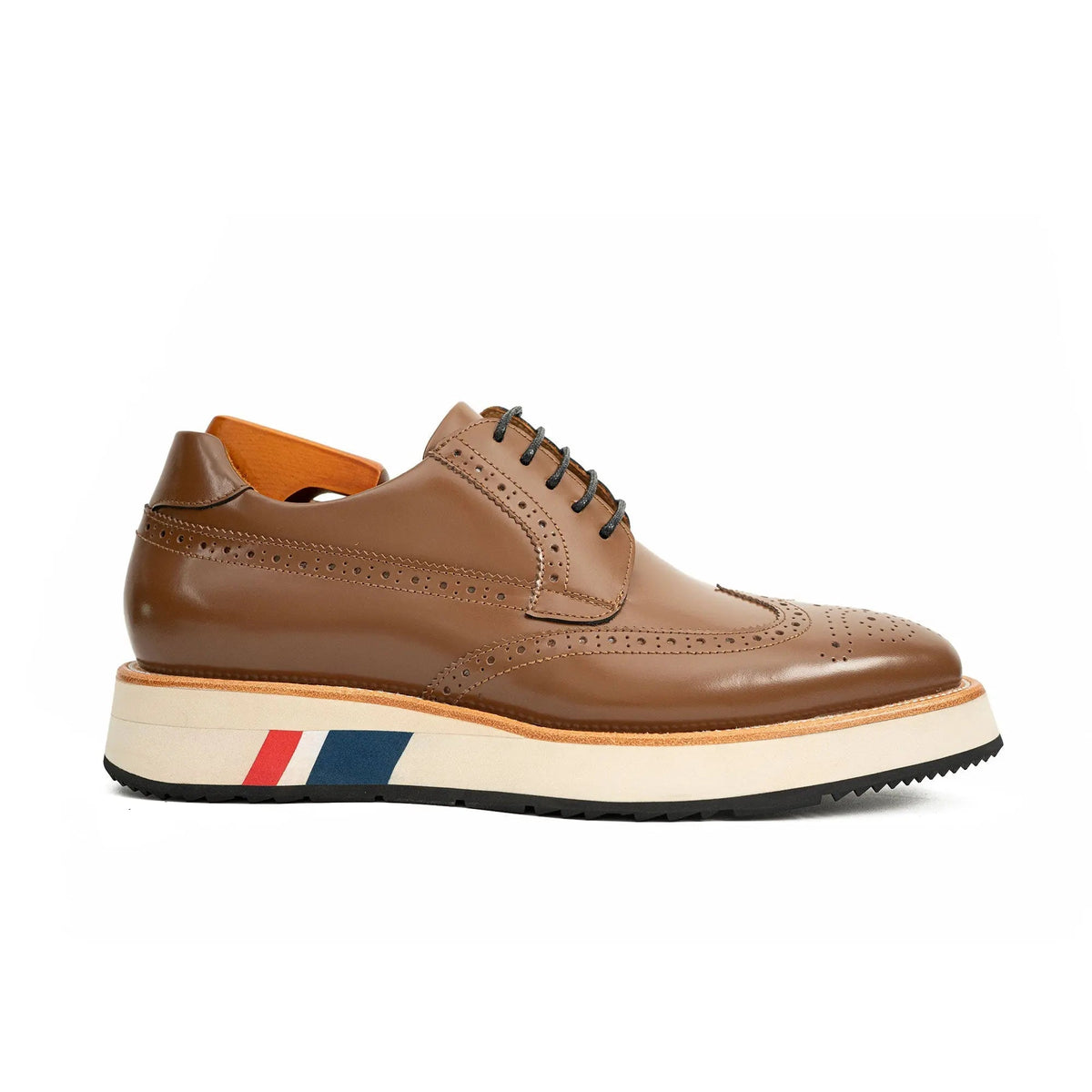Brown Brogue Shoes with Colorful Sole