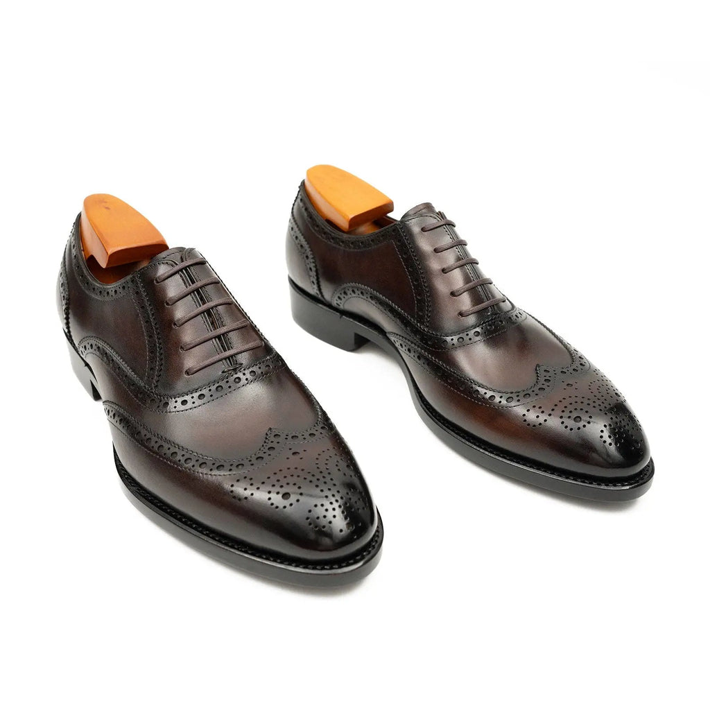 Brown Men's Goodyear Welted Brogue Leather Shoes