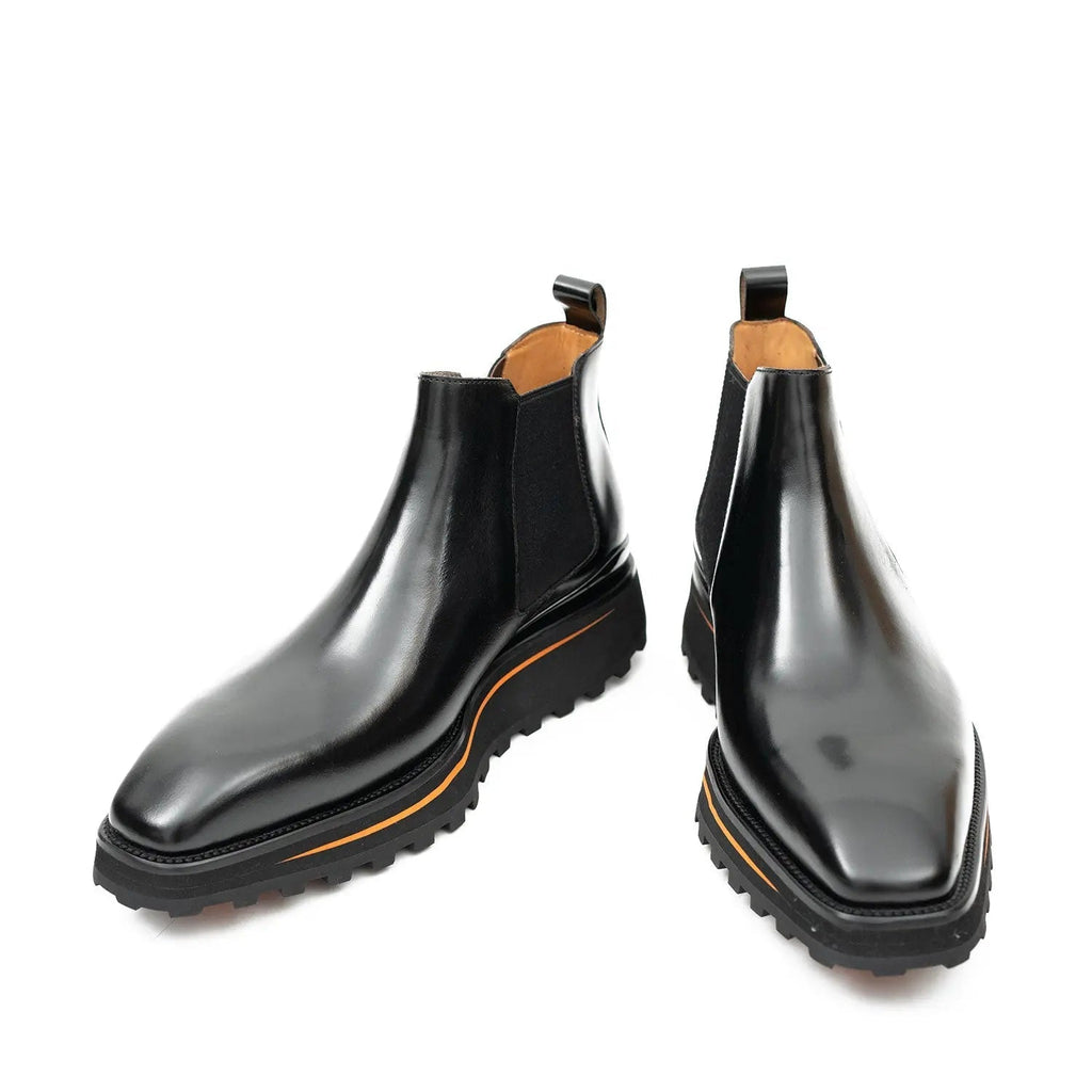 Foil leather Thick-Soled Chelsea Boot 2898 Black