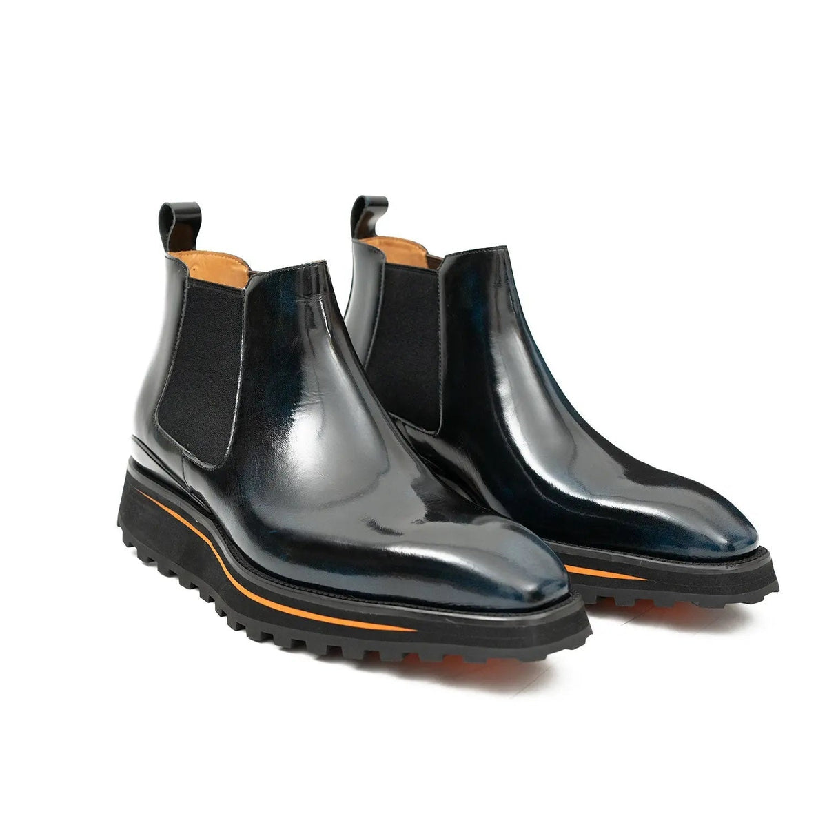 Foil leather Thick-Soled Chelsea Boot 2898 Blue