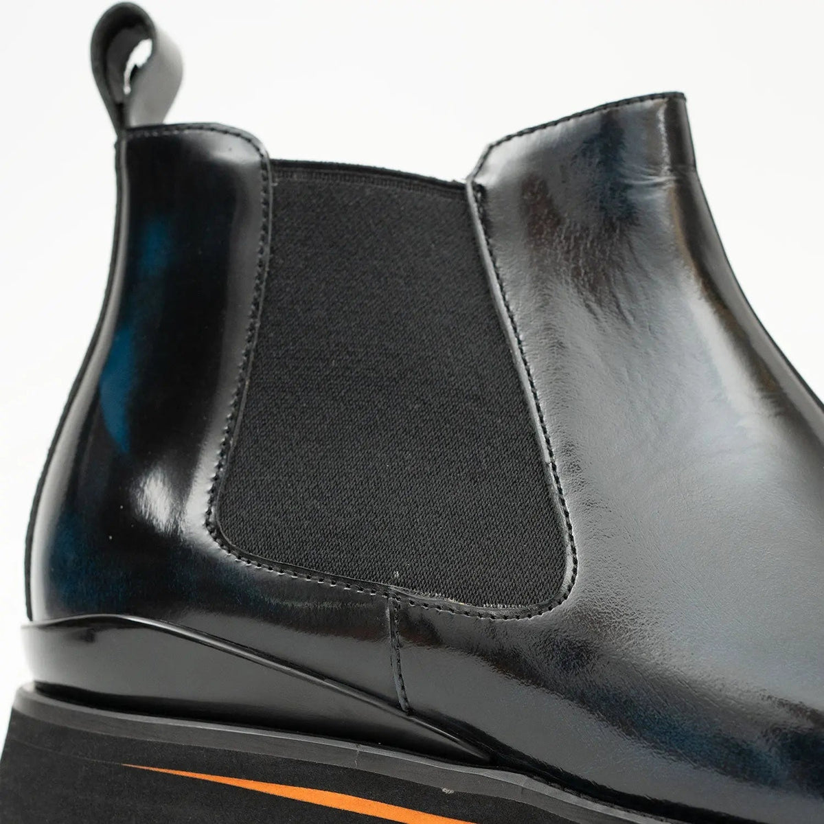 Foil leather Thick-Soled Chelsea Boot 2898 Blue