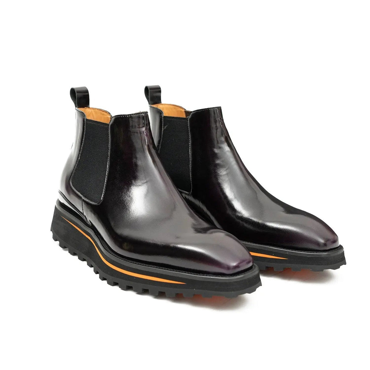Foil leather Thick-Soled Chelsea Boot 2898 Purple