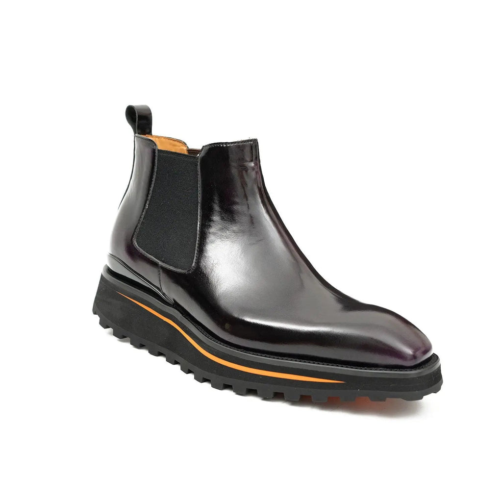 Foil leather Thick-Soled Chelsea Boot 2898 Purple