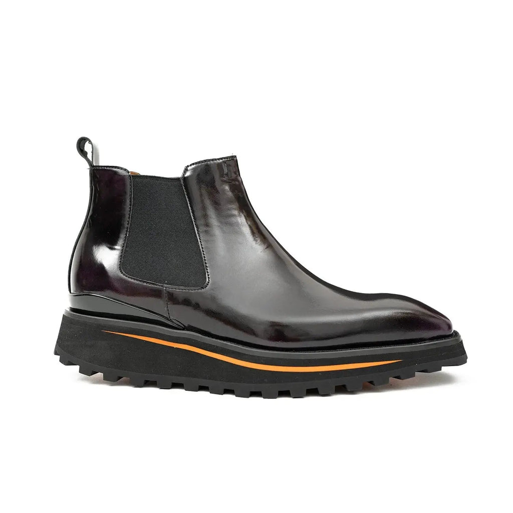 Foil leather Thick-Soled Chelsea Boot 2898 Purple