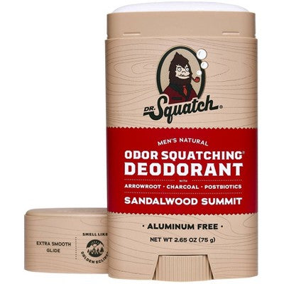 DR. SQUATCH Men's Natural Deodorant Sandalwood Summit 2.65oz - New