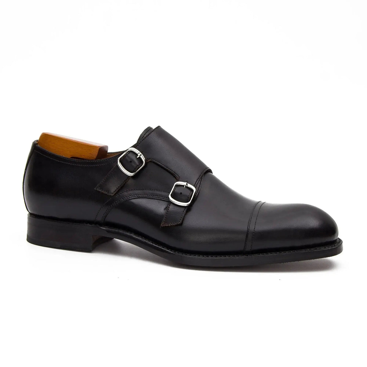Goodyear Premium Double Monk Strap Shoes Black