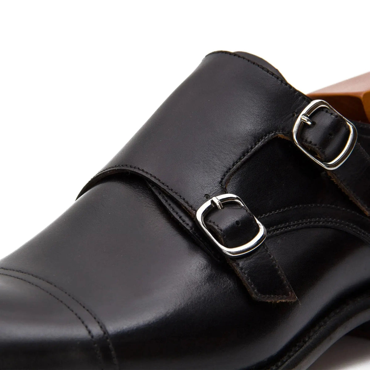 Goodyear Premium Double Monk Strap Shoes Black