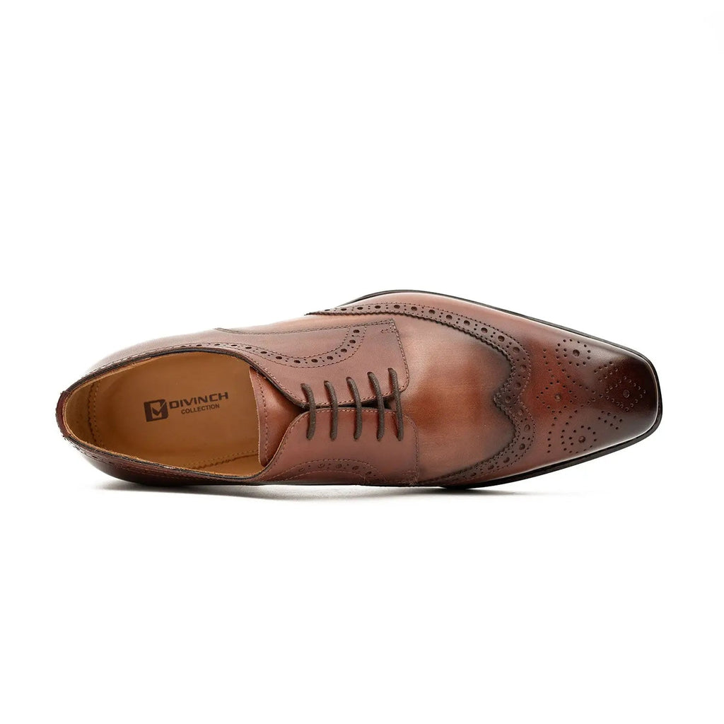 Goodyear welt derby shoes Brogue style Brown