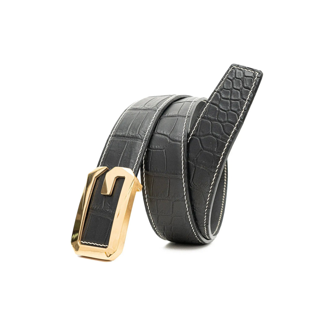 Handcrafted Alligator Leather Belts G-shaped buckle