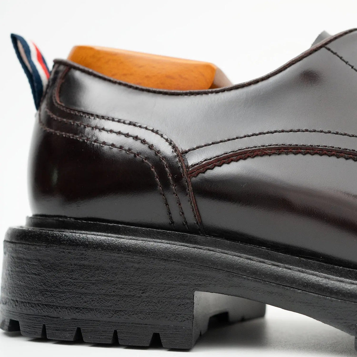 Handcrafted Big Toe Derby Shoes with Thick Sole  Wine red