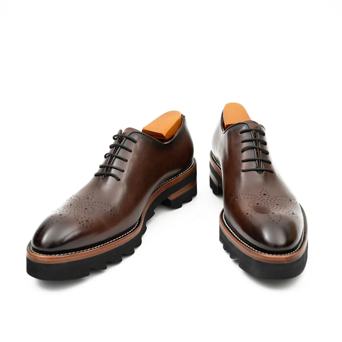 Handcrafted calfskin Oxford shoes Coffee