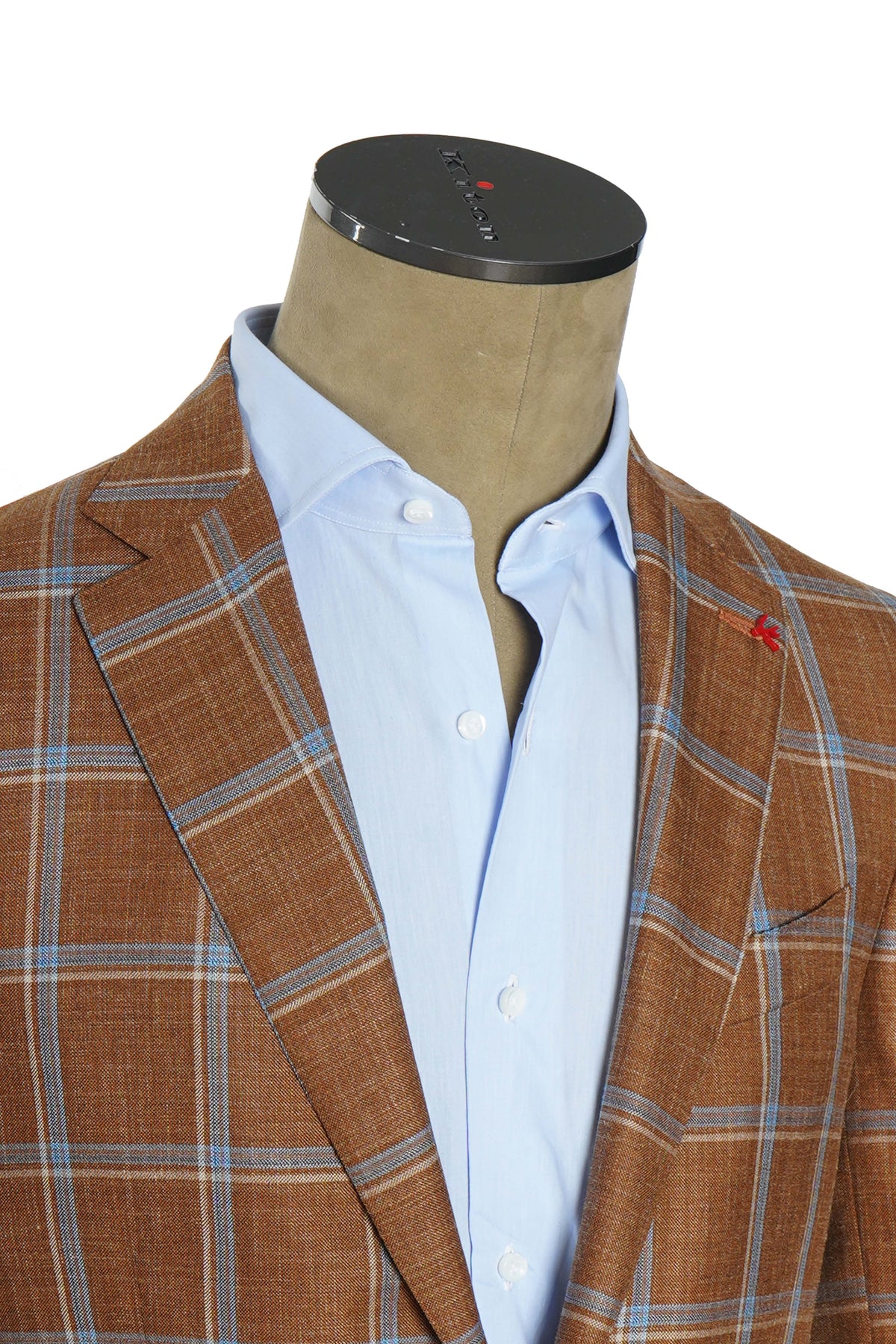 Isaia Double Windowpane Wool-Silk-Linen Suit