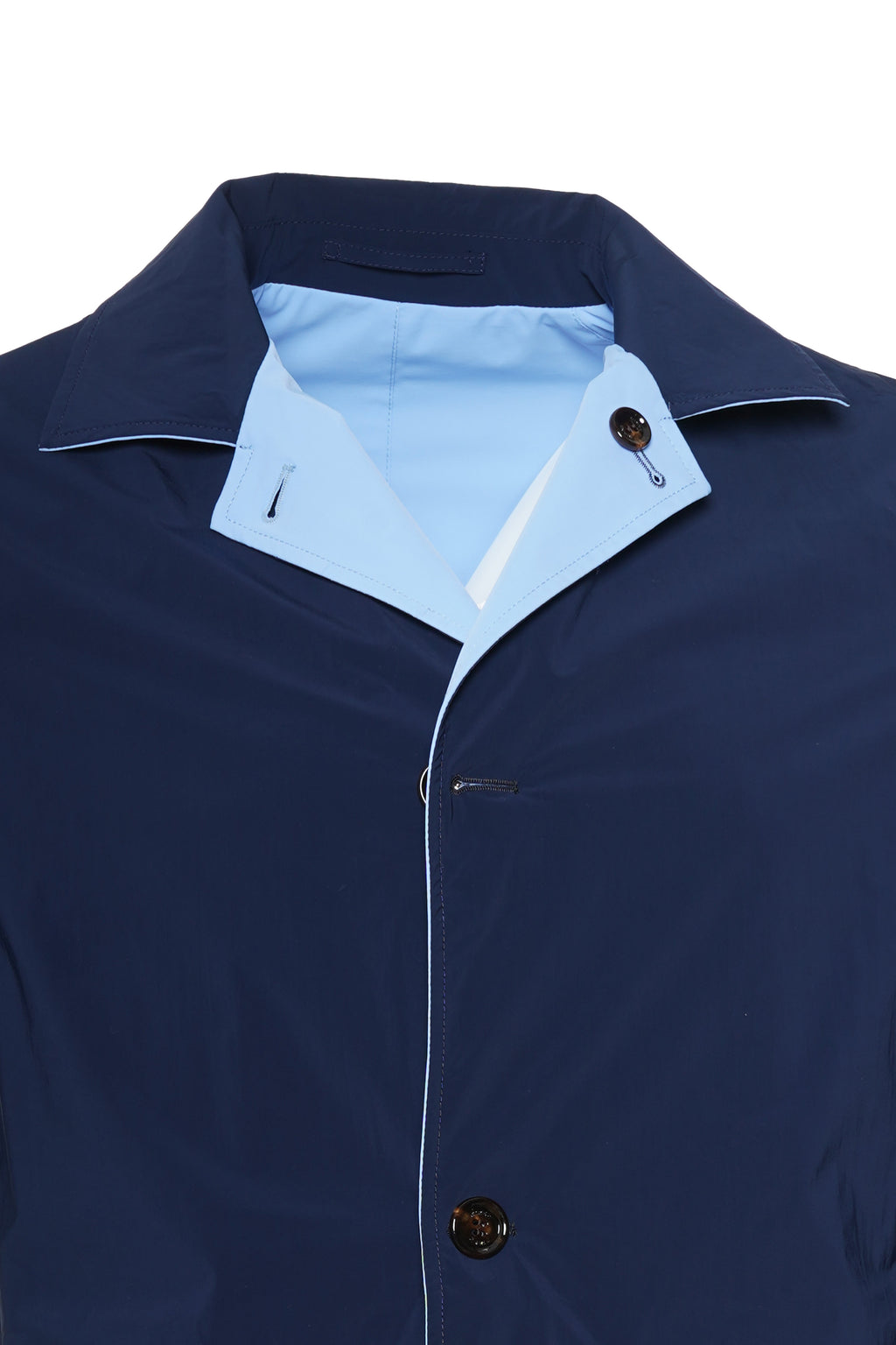 Kired Kim Solid Nylon Reversible Button Up Overcoat