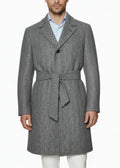 Kiton Herringbone Button Down Overcoat