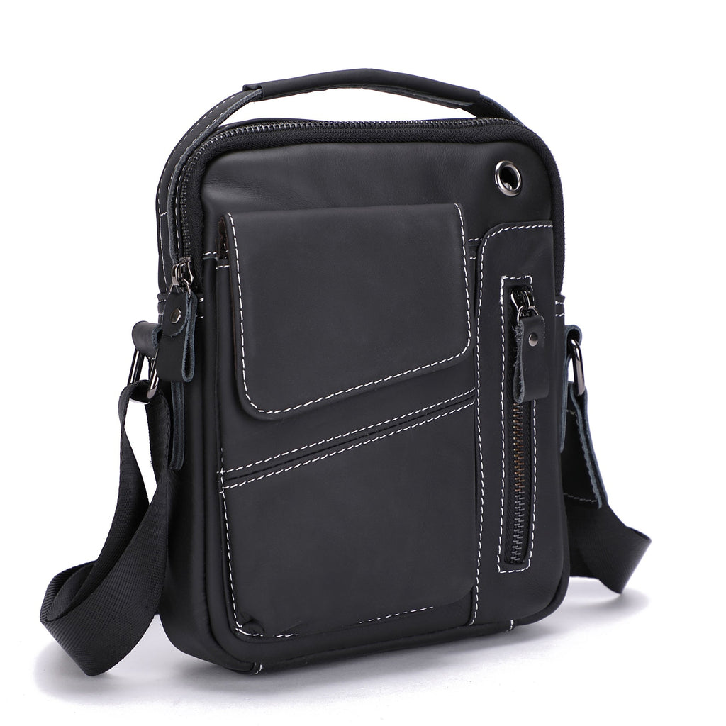 Men's Leather Imported First Layer Cowhide Vertical Men's Shoulder Bags