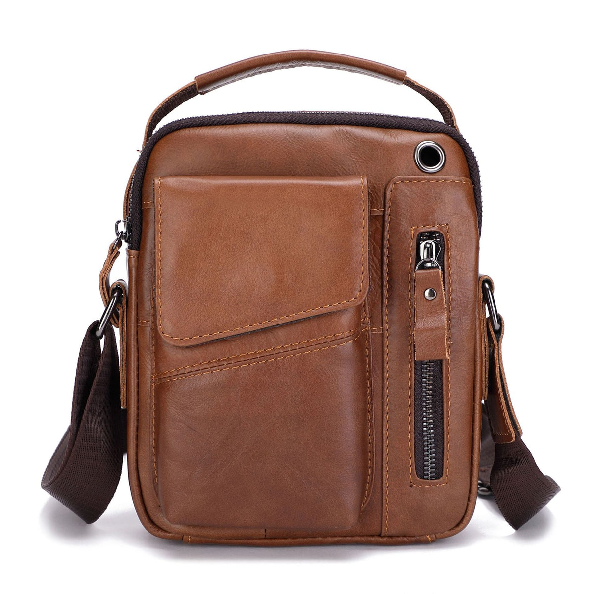 Men's Leather Imported First Layer Cowhide Vertical Men's Shoulder Bags
