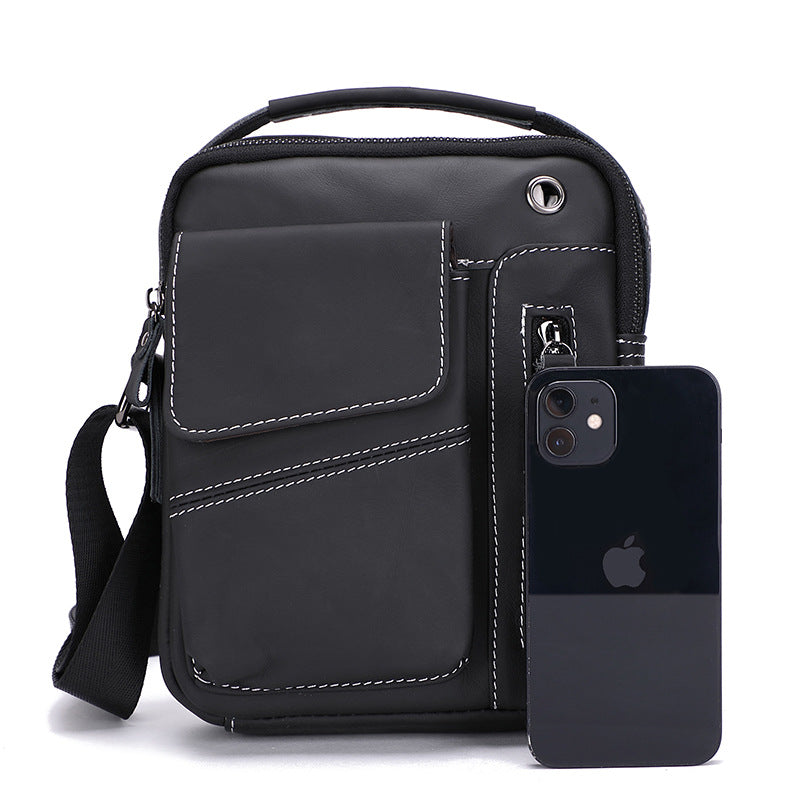 Men's Leather Imported First Layer Cowhide Vertical Men's Shoulder Bags