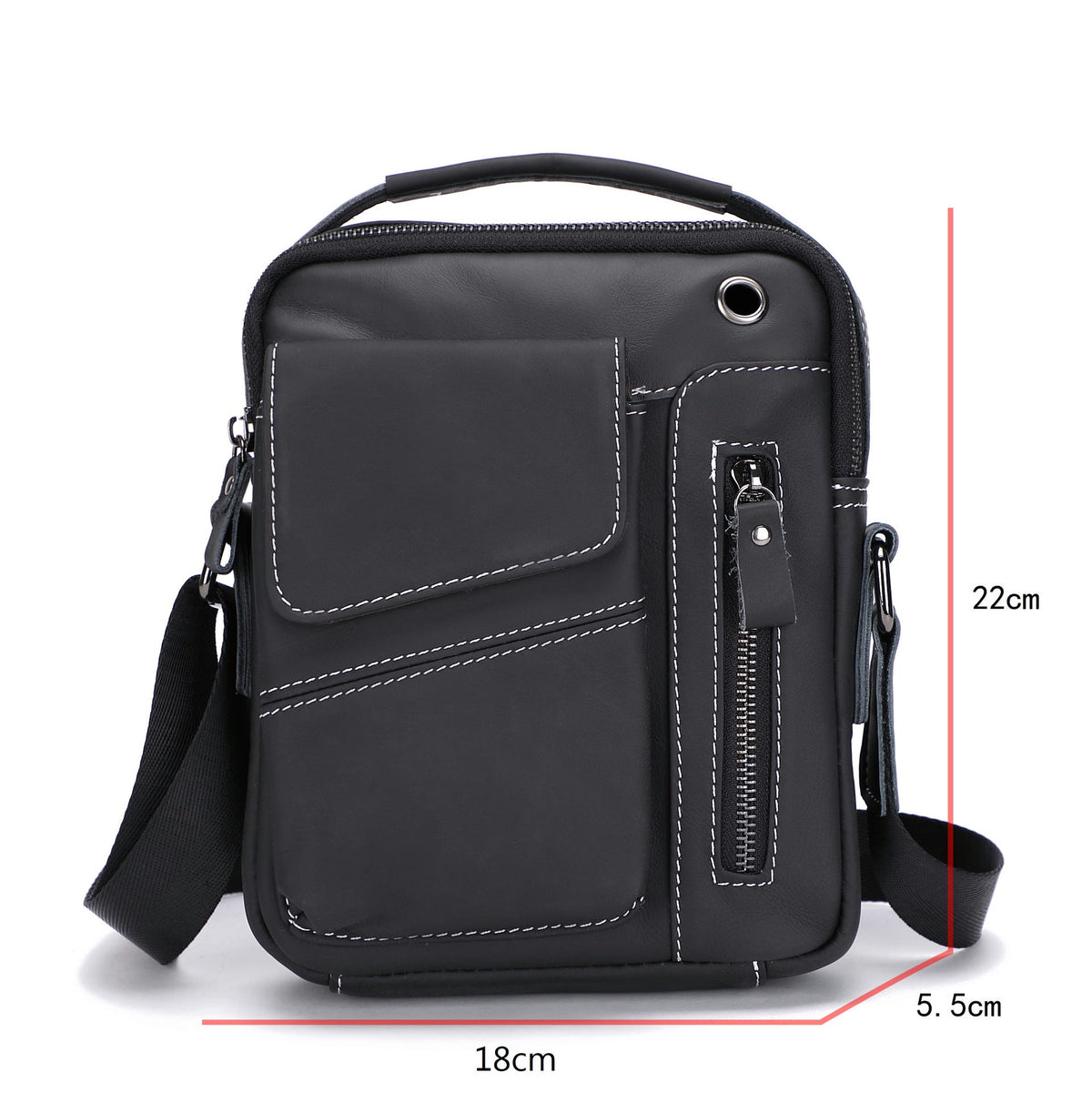 Men's Leather Imported First Layer Cowhide Vertical Men's Shoulder Bags