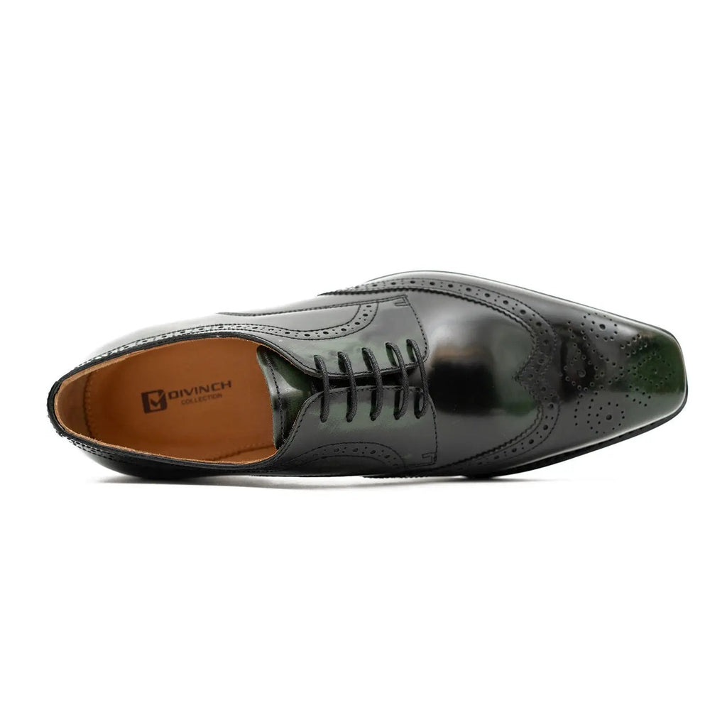 Patent leather goodyear welt dress shoes Green
