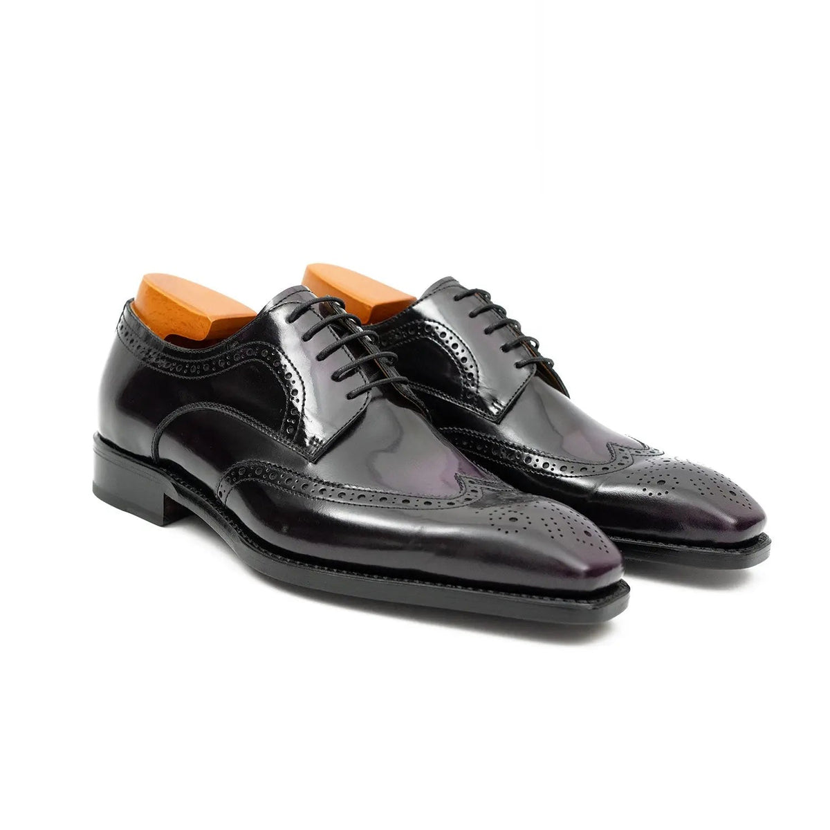 Patent leather goodyear welt dress shoes Purple