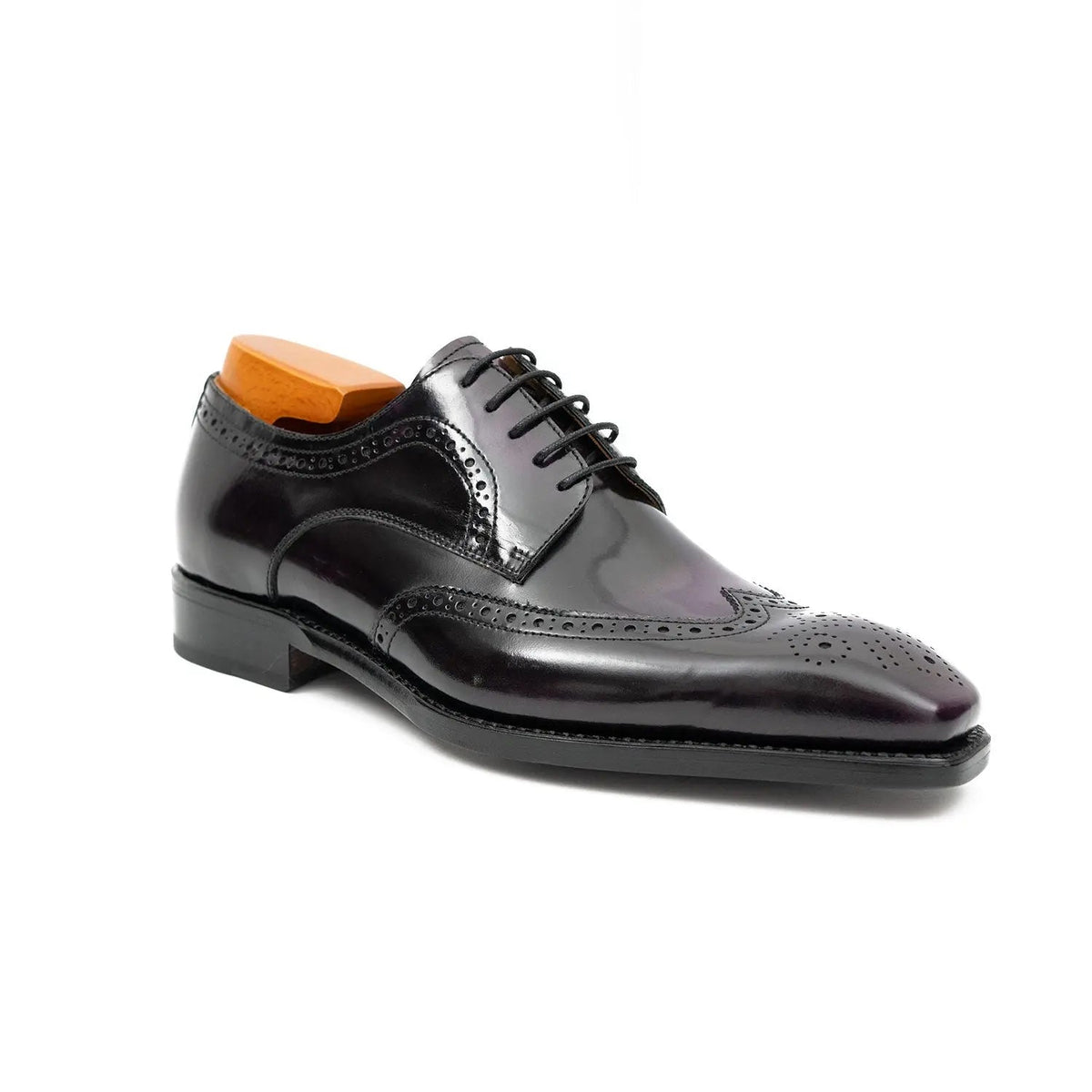 Patent leather goodyear welt dress shoes Purple