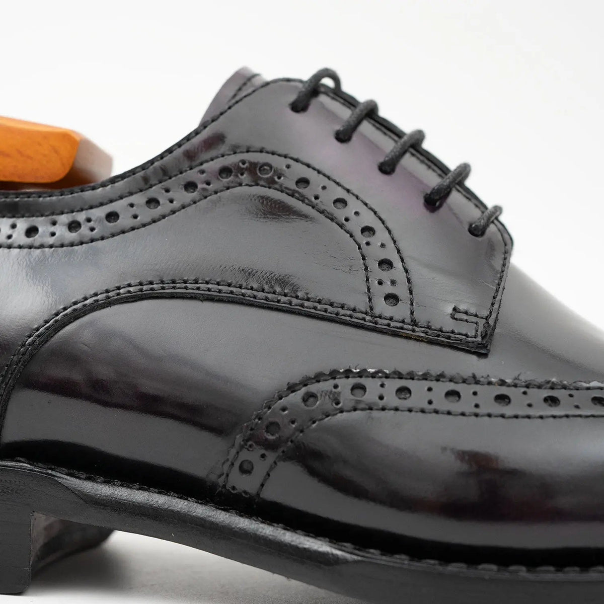 Patent leather goodyear welt dress shoes Purple