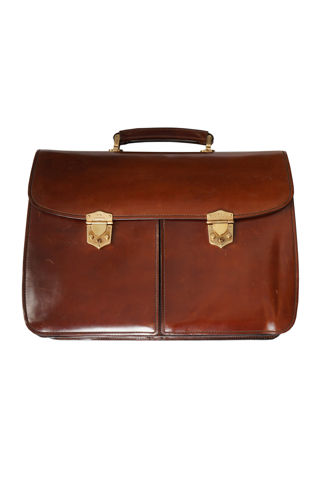 Tardini Double-Gusset Shell Cordovan Business Briefcase