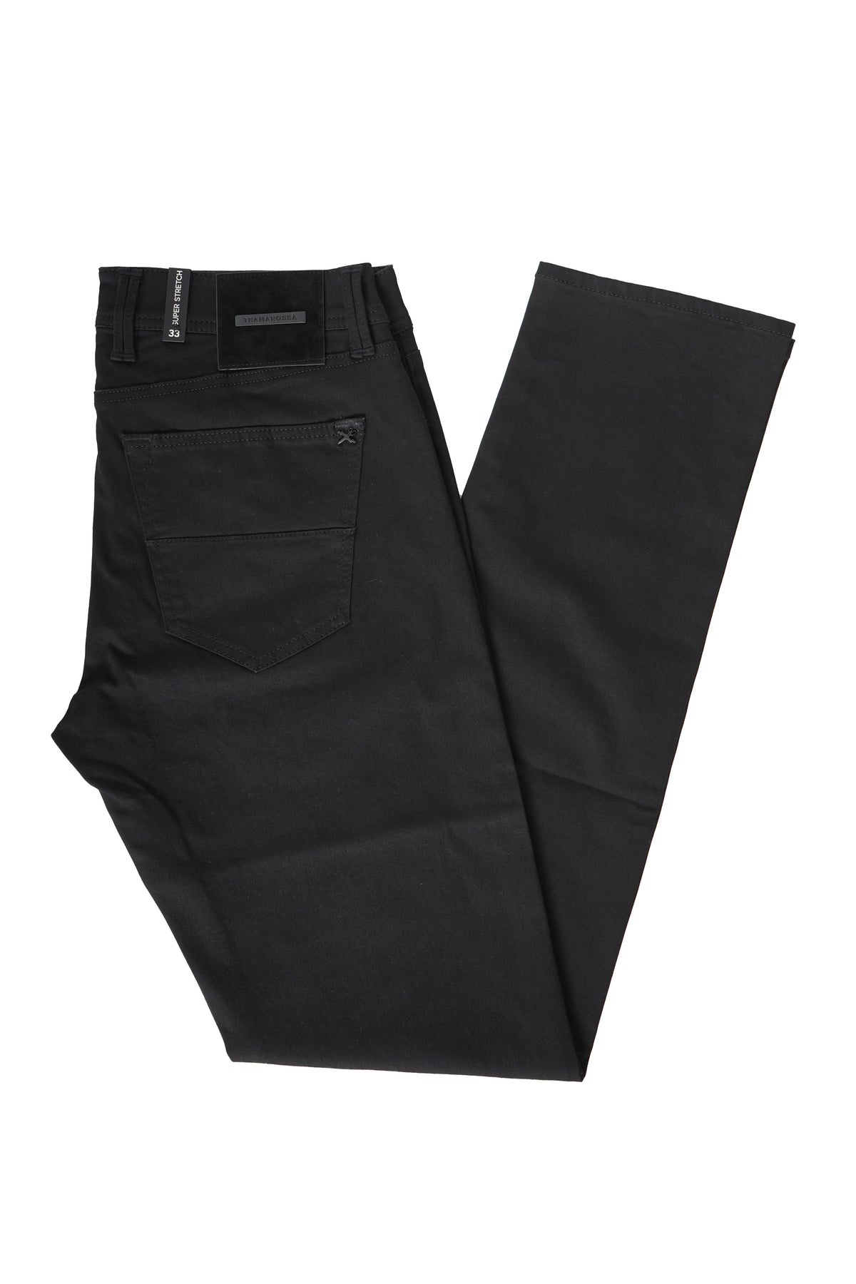 Tramarossa Solid Black Denim Pants