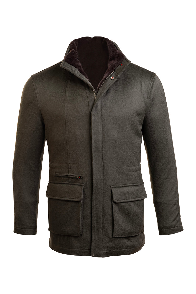 Kired by Kiton KONE Cashmere-Mink Fur Overcoat